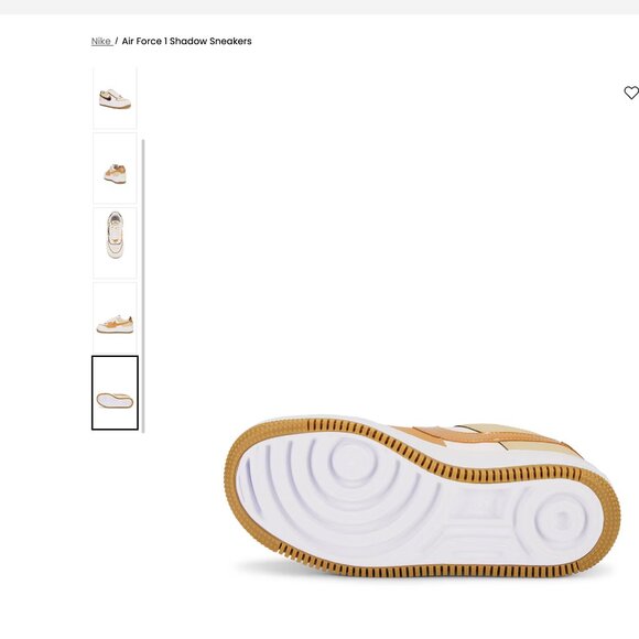 Air Force 1 Shadow Sneakers Nike Size: 7 Color: Sail, Cacao, Flax, & Sesame - Picture 6 of 9